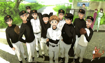 《크게 휘두르며》, 
소심한 에이스의 성장을 그린 야구 만화 썸네일